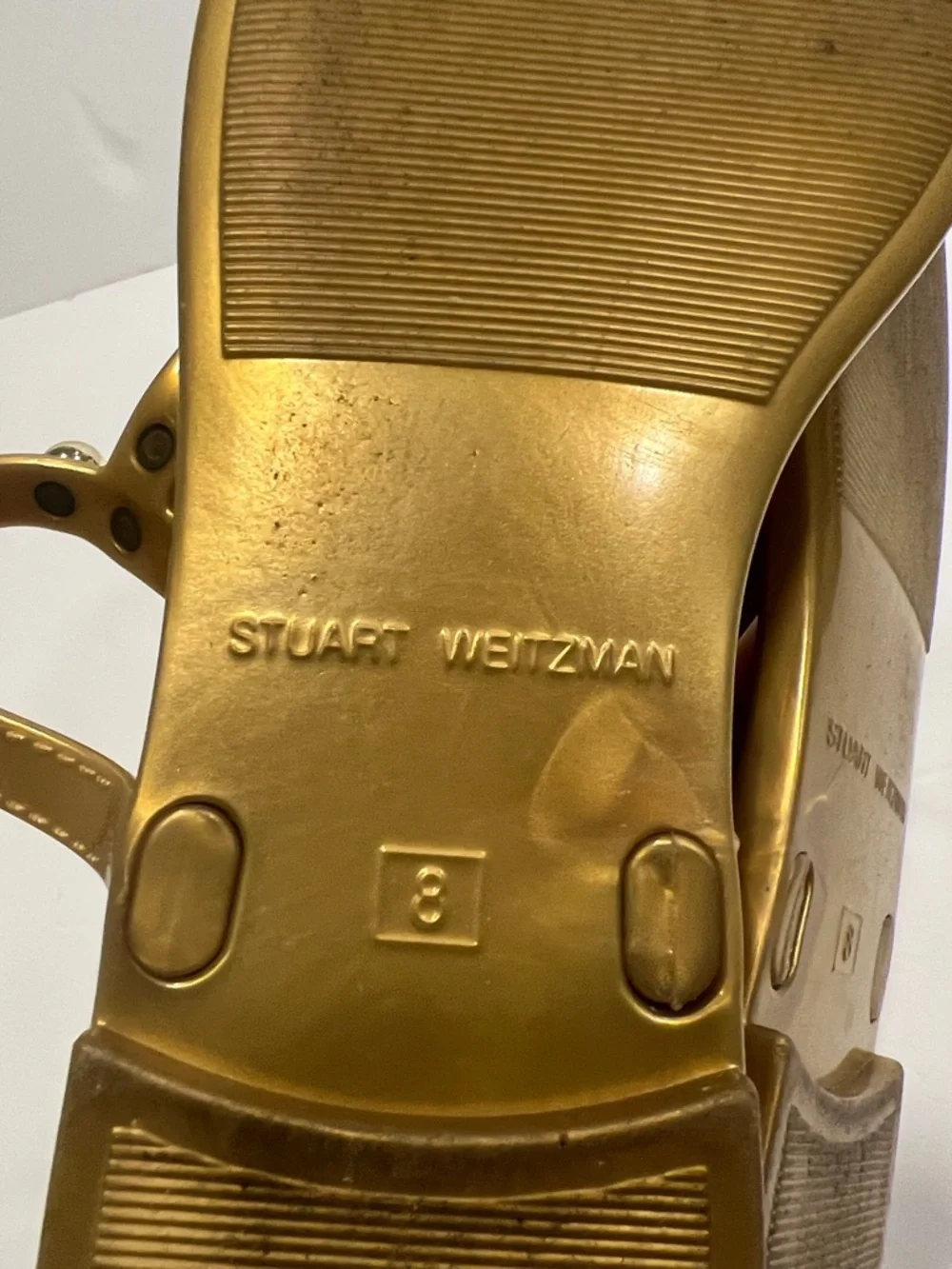Stuart Weitzman Goldie jelly Studded T-Strap Women's Sandals size 8